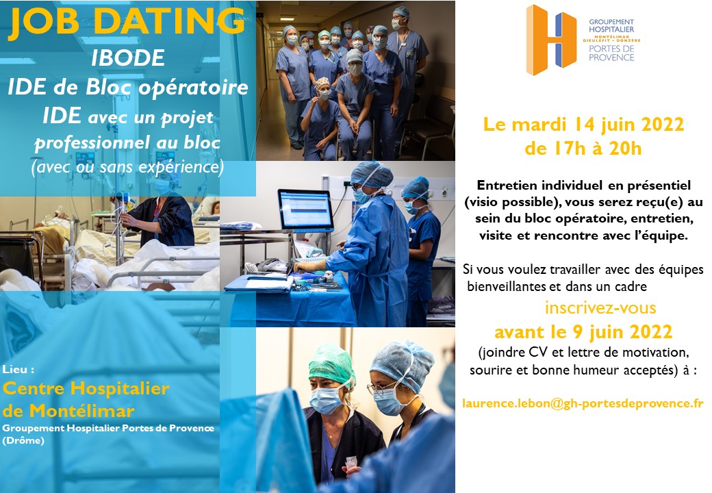 14 JUIN 2022 – JOB DATING POUR LE BLOC OPERATOIRE