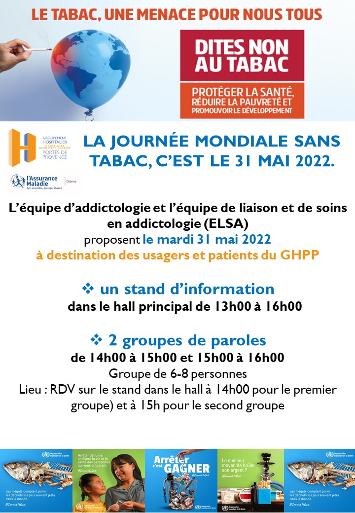 31 MAI 2022 – JOURNEE MONDIALE SANS TABAC