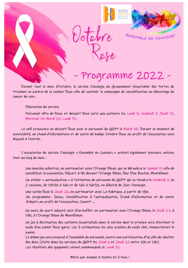Le dépistage du cancer du sein nous concerne tous ! Octobre Rose en actions
