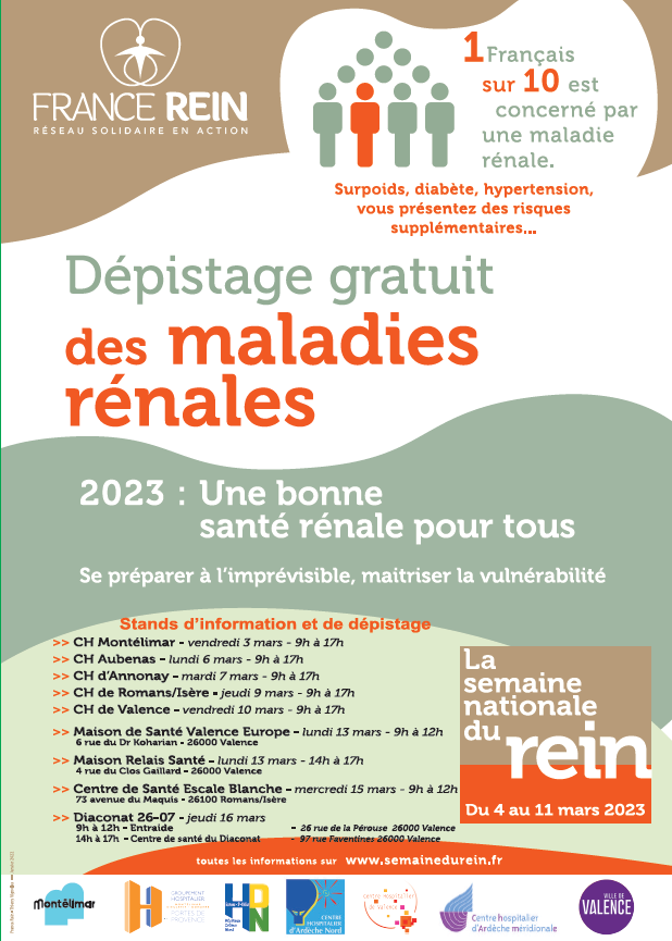 3 mars 2023 – dépistage gratuit des malades rénales