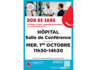 Collecte de sang le 1er octobre 2025